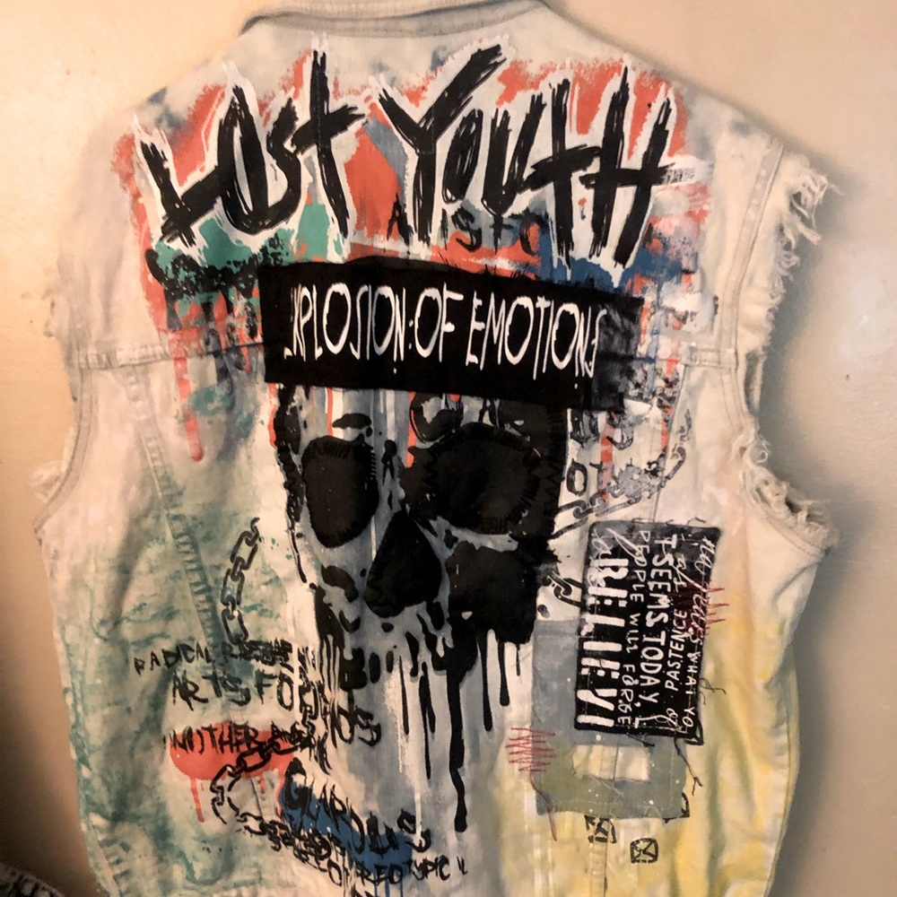 Smoke Rise MEN LOST YOUTH SLEEVELESS VEST SUMMER BLUE/MULTICOLOR